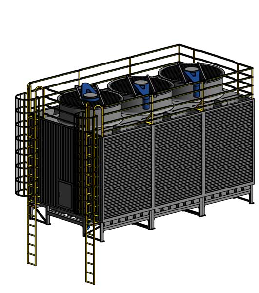 فایل 3D CAD برج خنک کننده صنعتی و ساختمانی رندر شده